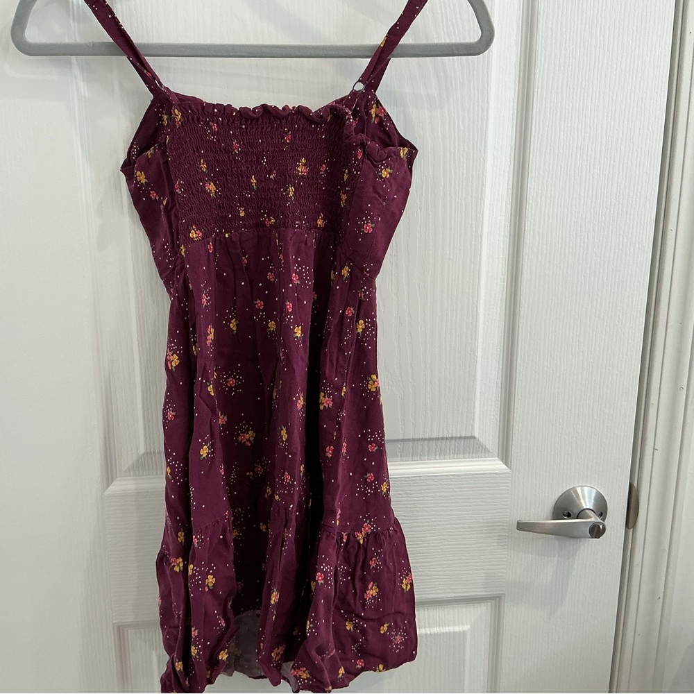 Old Navy Burgundy Floral Mini Dress - Picture 2 of 6